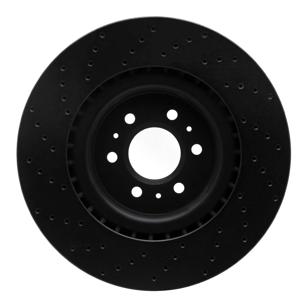 R1 Concepts 04-11 Cadillac CTS Front Right Drilled Black Brake Rotor ...