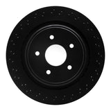 R1 Concepts 05-13 Chevrolet Corvette Rear Drilled Black Brake Rotor