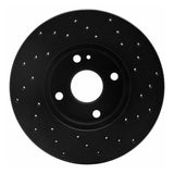 R1 Concepts 90-03 Ford Escort Front Left Drilled Black Brake Rotor