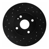 R1 Concepts 90-03 Ford Escort Front Left Drilled Black Brake Rotor