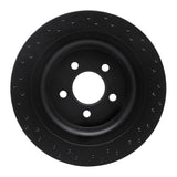 R1 Concepts 15-21 Ford Mustang Rear Left Drilled Black Brake Rotor by R1 Concepts RNC-623-54074L