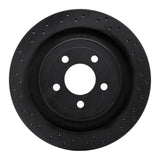 R1 Concepts 15-21 Ford Mustang Rear Left Drilled Black Brake Rotor by R1 Concepts RNC-623-54074L