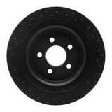 R1 Concepts 15-21 Ford Mustang Rear Right Drilled Black Brake Rotor by R1 Concepts RNC-623-54074R