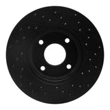 R1 Concepts 14-19 Ford Fiesta Front Left Drilled Black Brake Rotor by R1 Concepts RNC-623-54075L