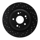 R1 Concepts 17-20 Acura MDX Rear Left Drilled Black Brake Rotor by R1 Concepts RNC-623-58030L