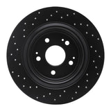 R1 Concepts 17-20 Acura MDX Rear Right Drilled Black Brake Rotor