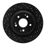 R1 Concepts 17-20 Acura MDX Rear Right Drilled Black Brake Rotor