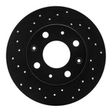 R1 Concepts 79-83 Honda Civic Front Left Drilled Black Brake Rotor by R1 Concepts RNC-623-59008L