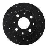 R1 Concepts 79-83 Honda Civic Front Right Drilled Black Brake Rotor