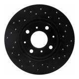 R1 Concepts 84-90 Honda Accord Coupe Front Left Drilled Black Brake Rotor by R1 Concepts RNC-623-59011L