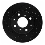 R1 Concepts 84-90 Honda Accord Coupe Front Left Drilled Black Brake Rotor by R1 Concepts RNC-623-59011L