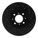 R1 Concepts 88-91 Honda Accord Coupe Front Left Drilled Black Brake Rotor by R1 Concepts RNC-623-59015L