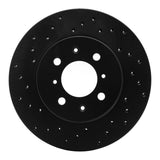 R1 Concepts 88-91 Honda Accord Coupe Front Left Drilled Black Brake Rotor by R1 Concepts RNC-623-59015L