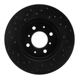 R1 Concepts 88-91 Honda Accord Coupe Front Right Drilled Black Brake Rotor by R1 Concepts RNC-623-59015R