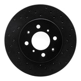 R1 Concepts 88-91 Honda Accord Coupe Front Right Drilled Black Brake Rotor by R1 Concepts RNC-623-59015R