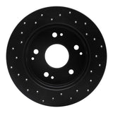 R1 Concepts 97-06 Honda Accord Coupe Rear Right Drilled Black Brake Rotor by R1 Concepts RNC-623-59026R