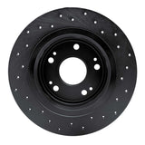 R1 Concepts 05-21 Honda Accord Coupe Rear Left Drilled Black Brake Rotor by R1 Concepts RNC-623-59032L