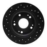 R1 Concepts 11-15 Honda CR-Z Rear Right Drilled Black Brake Rotor by R1 Concepts RNC-623-59035R