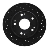 R1 Concepts 11-15 Honda CR-Z Rear Right Drilled Black Brake Rotor by R1 Concepts RNC-623-59035R