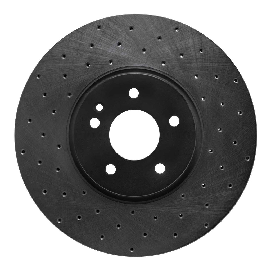 R1 Concepts 00-06 Chrysler Crossfire Front Left Drilled Black Brake ...