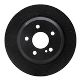 R1 Concepts 03-13 Mercedes-Benz SL500 Rear Left Drilled Black Brake Rotor by R1 Concepts RNC-623-63064L
