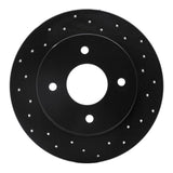 R1 Concepts 79-81 Nissan 200SX Rear Right Drilled Black Brake Rotor by R1 Concepts RNC-623-67010R