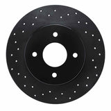 R1 Concepts 84-85 Nissan 300ZX Rear Left Drilled Black Brake Rotor by R1 Concepts RNC-623-67015L