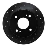 R1 Concepts 90-06 Nissan Stanza Rear Left Drilled Black Brake Rotor by R1 Concepts RNC-623-67036L
