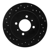 R1 Concepts 91-94 Nissan NX Rear Left Drilled Black Brake Rotor by R1 Concepts RNC-623-67038L