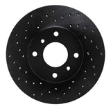 R1 Concepts 93-06 Nissan Sentra Front Left Drilled Black Brake Rotor