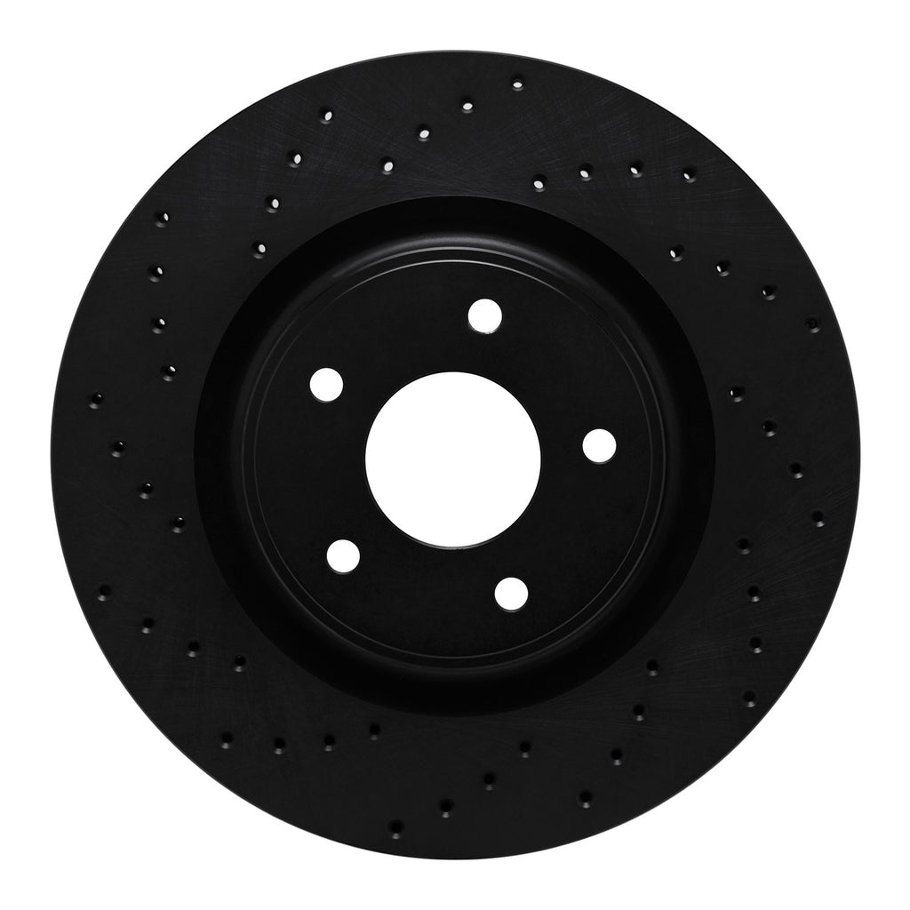 R1 Concepts 14-19 Nissan Rogue Hybrid Front Left Drilled Black Brake ...