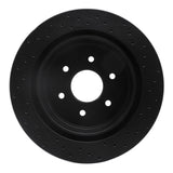 R1 Concepts 16-21 Nissan Titan XD Rear Left Drilled Black Brake Rotor