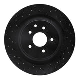 R1 Concepts 08-20 Nissan 350Z Rear Left Drilled Black Brake Rotor by R1 Concepts RNC-623-68013L