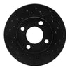 R1 Concepts 78-92 Audi 100 Front Right Drilled Black Brake Rotor