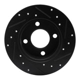 R1 Concepts 82-98 Audi 5000 Rear Left Drilled Black Brake Rotor