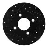 R1 Concepts 82-98 Audi 5000 Rear Left Drilled Black Brake Rotor
