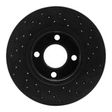 R1 Concepts 90-98 Audi 90 Front Left Drilled Black Brake Rotor