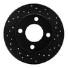 R1 Concepts 89-91 Audi 100 Rear Right Drilled Black Brake Rotor