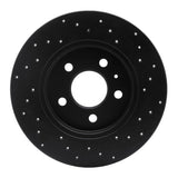 R1 Concepts 00-09 Audi A4 Quattro Rear Left Drilled Black Brake Rotor