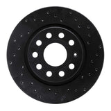 R1 Concepts 05-15 Volkswagen Jetta Sedan Front Right Drilled Black Brake Rotor by R1 Concepts RNC-623-74032R