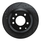 R1 Concepts 03-18 Porsche Cayenne Rear Left Drilled Black Brake Rotor