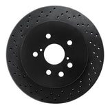 R1 Concepts 06-15 Lexus GS300 Rear Left Drilled Black Brake Rotor by R1 Concepts RNC-623-75015L