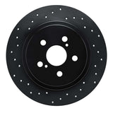 R1 Concepts 11-17 Lexus CT200H Rear Left Drilled Black Brake Rotor by R1 Concepts RNC-623-75029L