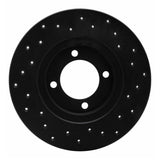 R1 Concepts 80-83 Toyota Corolla Front Left Drilled Black Brake Rotor