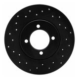 R1 Concepts 80-83 Toyota Corolla Front Left Drilled Black Brake Rotor