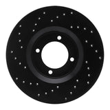 R1 Concepts 72-82 Toyota Corona Front Right Drilled Black Brake Rotor