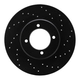 R1 Concepts 72-82 Toyota Corona Front Right Drilled Black Brake Rotor