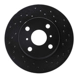 R1 Concepts 85-88 Toyota Corolla Front Right Drilled Black Brake Rotor by R1 Concepts RNC-623-76021R