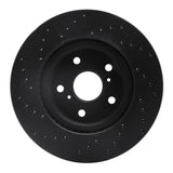 R1 Concepts 86-92 Toyota Supra Front Right Drilled Black Brake Rotor