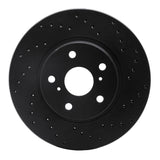 R1 Concepts 86-92 Toyota Supra Front Right Drilled Black Brake Rotor